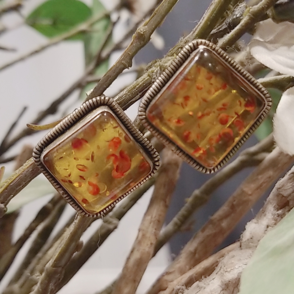 Amber Earrings.